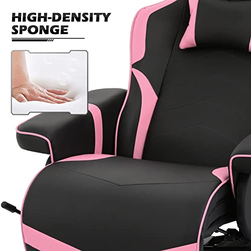 Grey Gaming Chair with Footrest and Cup Holder N414