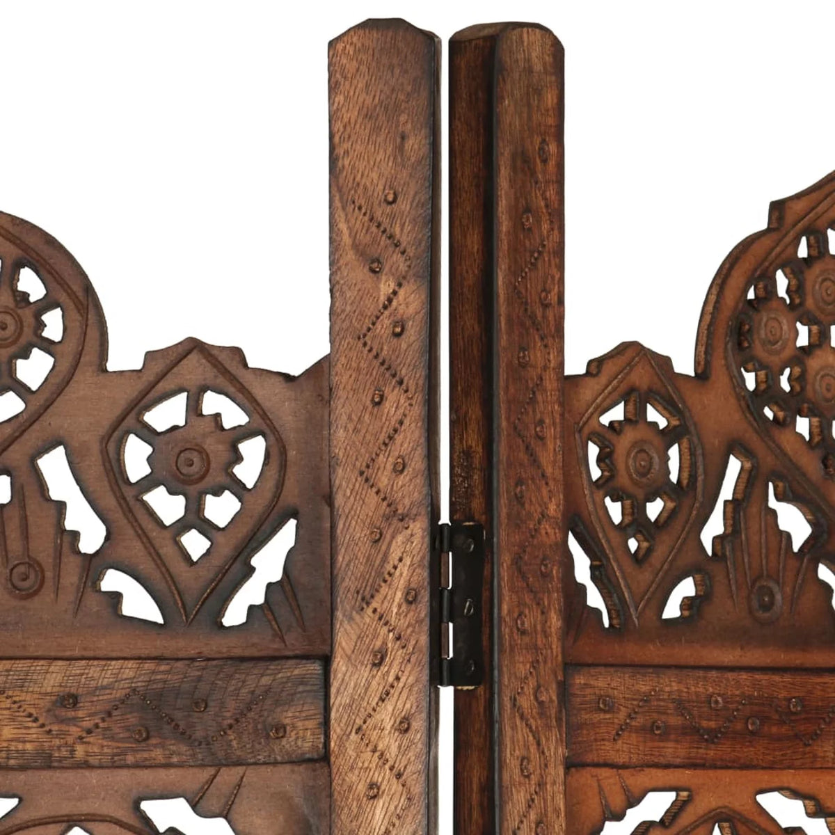 Hand Carved 4-Panel Mango Wood Room Divider Q105