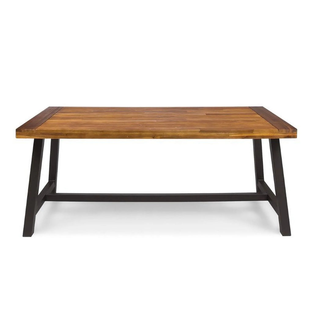 71" Wood Top Patio Dining Table A51442