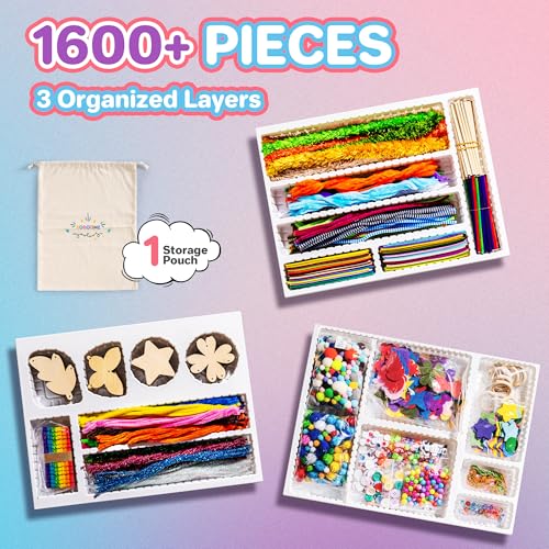 Arts & Crafts Kit with 1600+ Pieces H43124