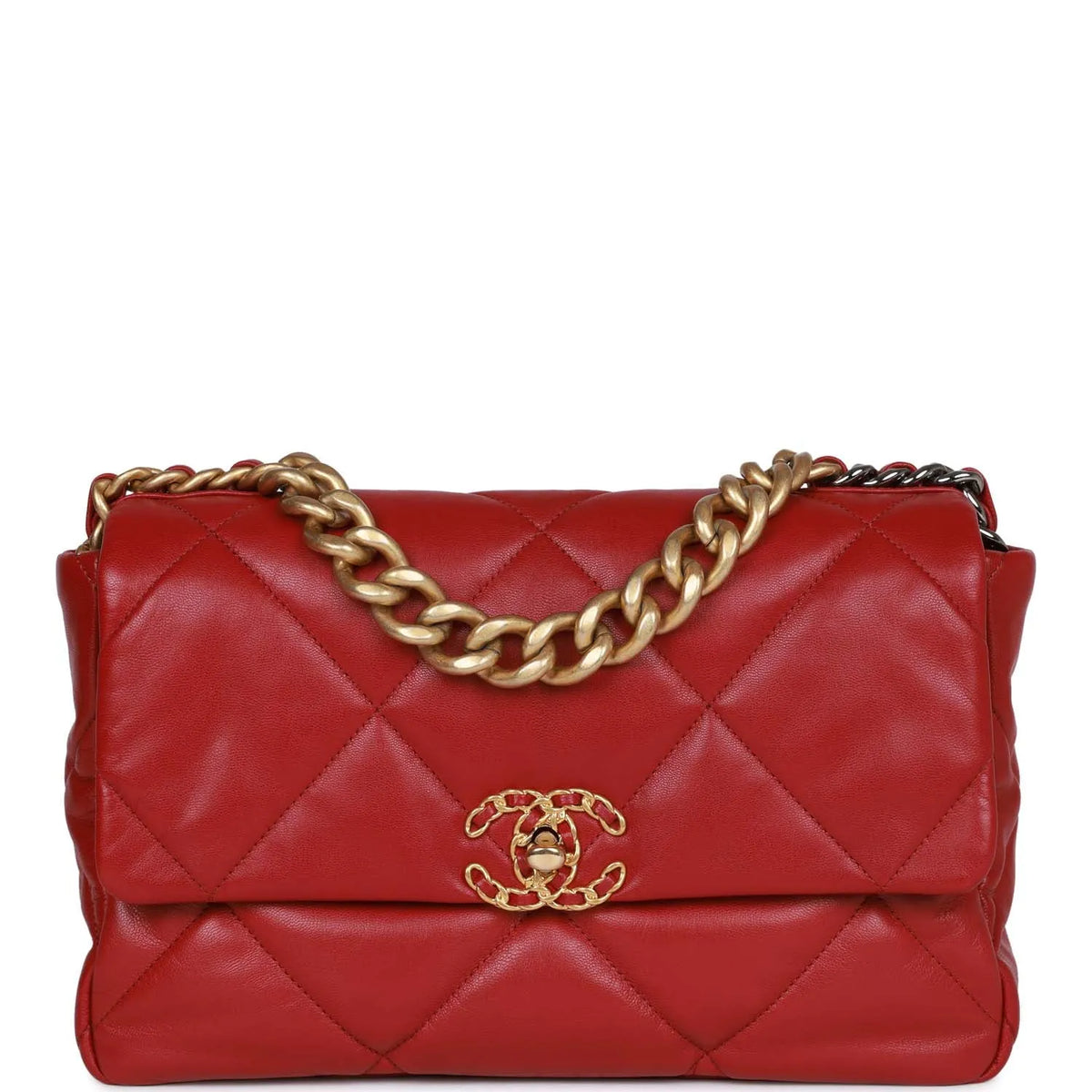 Red Calfskin Flap Bag A643603