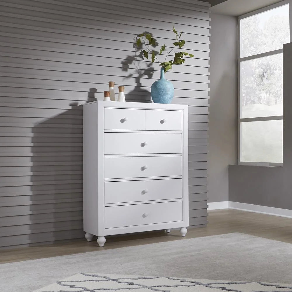 White 5 Drawer Chest O6281