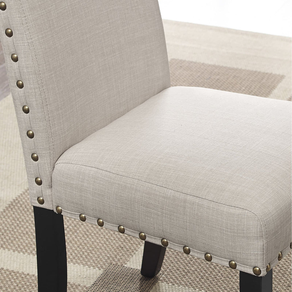 Gray Fabric Solid Rubberwood Counter Height Stool Set of 2 M9625