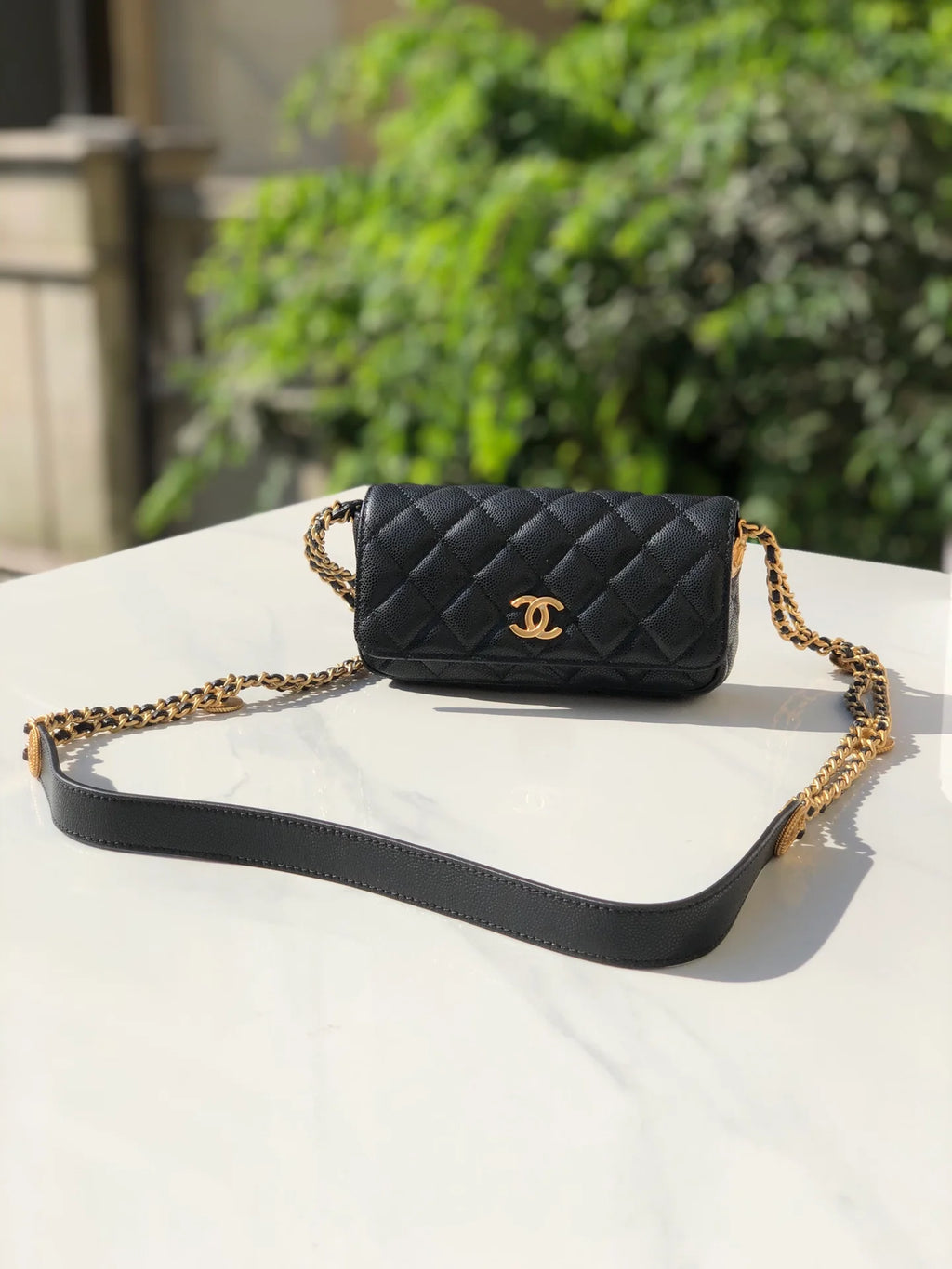 Black Small Flap Shoulder Bag 7.5in/19.2cm J1511