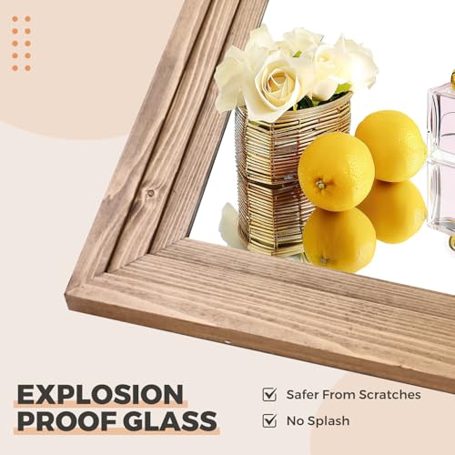 65"x24" Full Length Solid Wood Frame Floor Mirror Brown D297