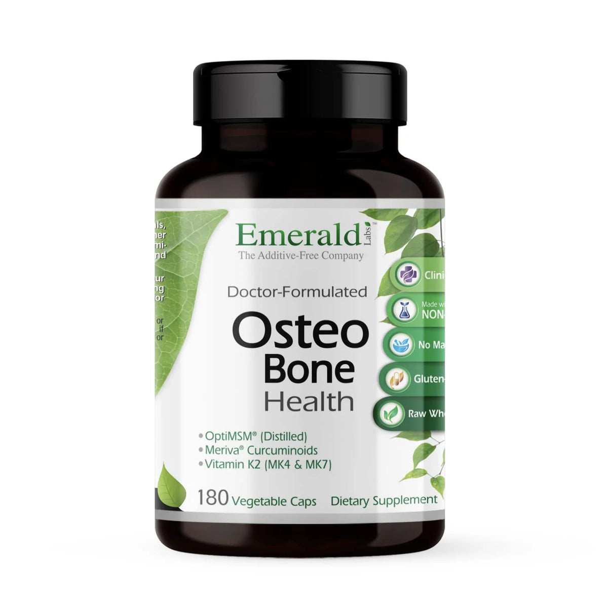 180 Vegetable Capsules Bone & Joint Supplement with Vitamin D3, K2, Calcium, Magnesium Q9190