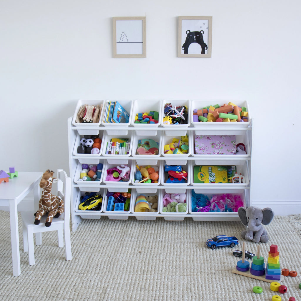 White Extra Large Toy Storage Organizer with 20 Storage Bins C58140