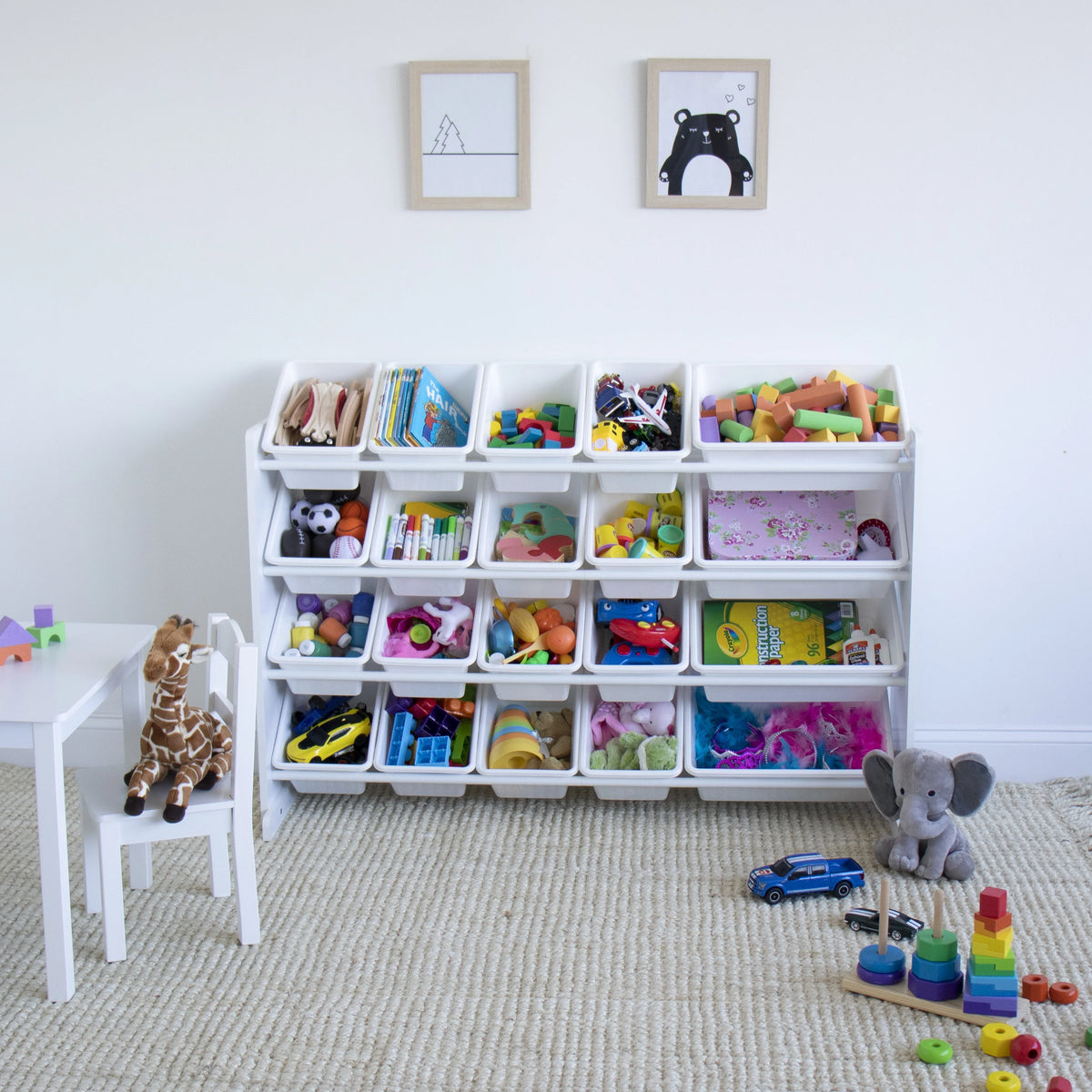 White Extra Large Toy Storage Organizer with 20 Storage Bins C58140