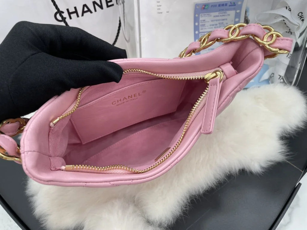 Pink Hobo Handbag L387