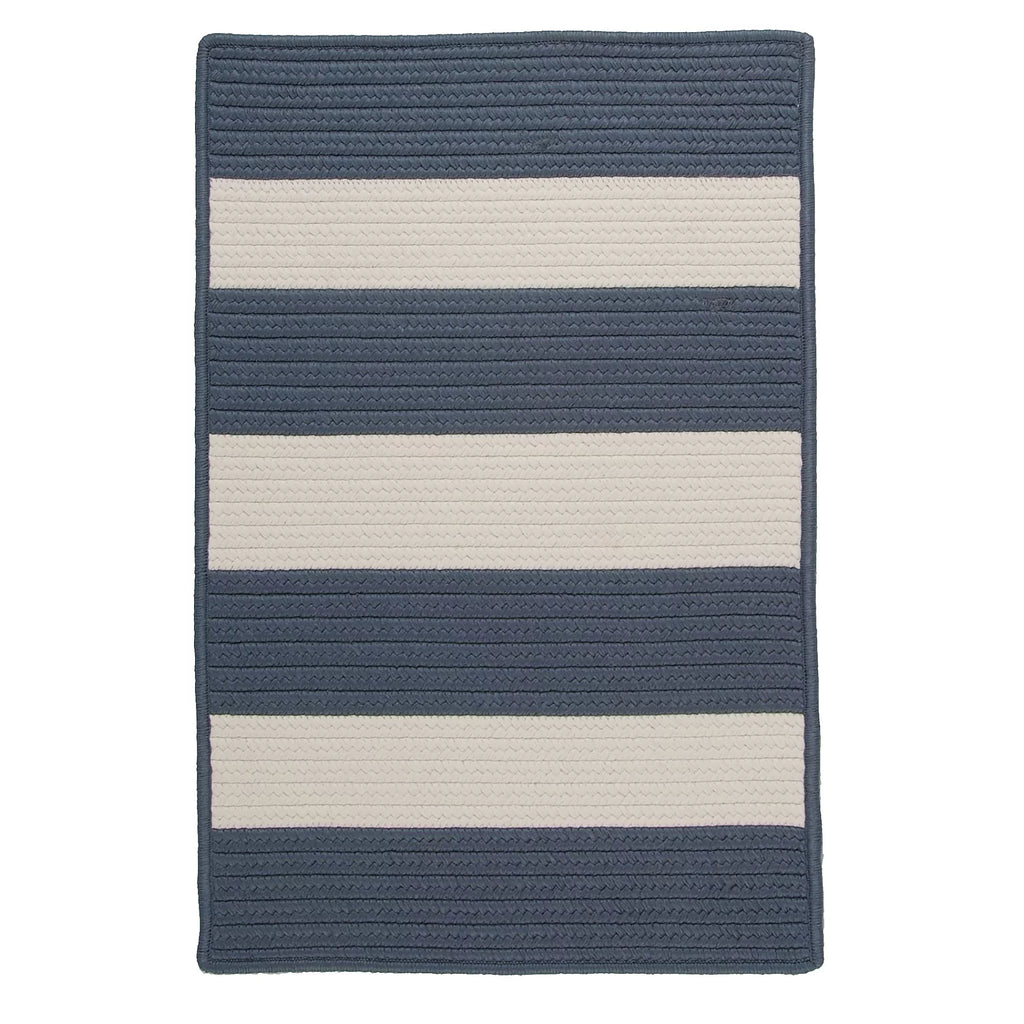 3' x 5' Steel Blue Striped Reversible Rectangular Outdoor M4406