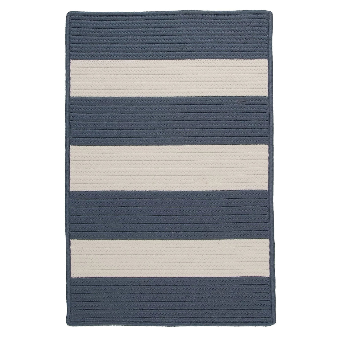 3' x 5' Steel Blue Striped Reversible Rectangular Outdoor M4406