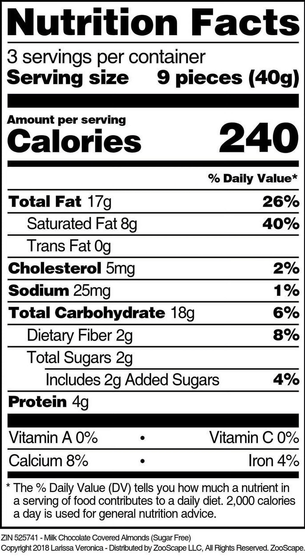Sugar Free Milk Chocolate Covered Almonds 4 oz 2-Pack H683