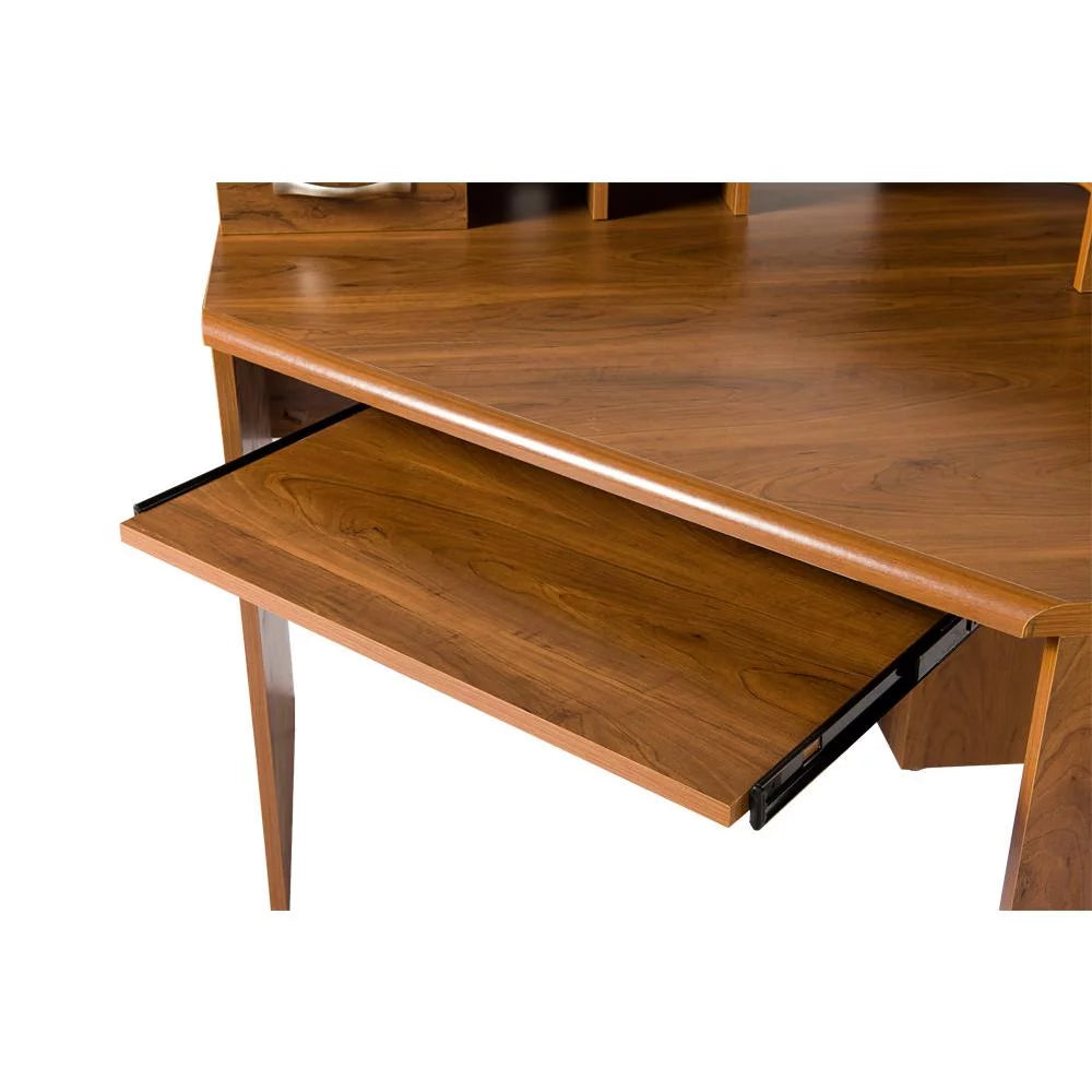 Corner Desk with Monitor Platform, Keyboard Shelf and 2 Drawers J966105