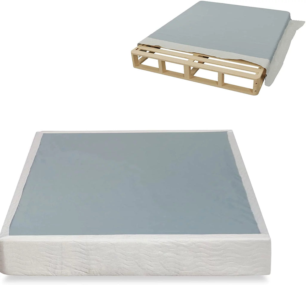 4.5-Inch White Wood Box Spring for Full Mattress V55019
