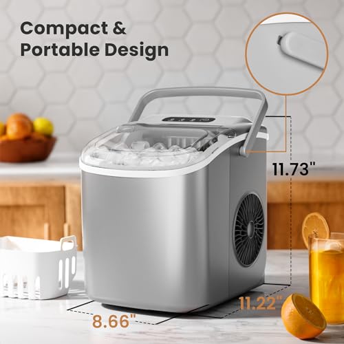 Portable Countertop Ice Maker Machine with Handle O6044