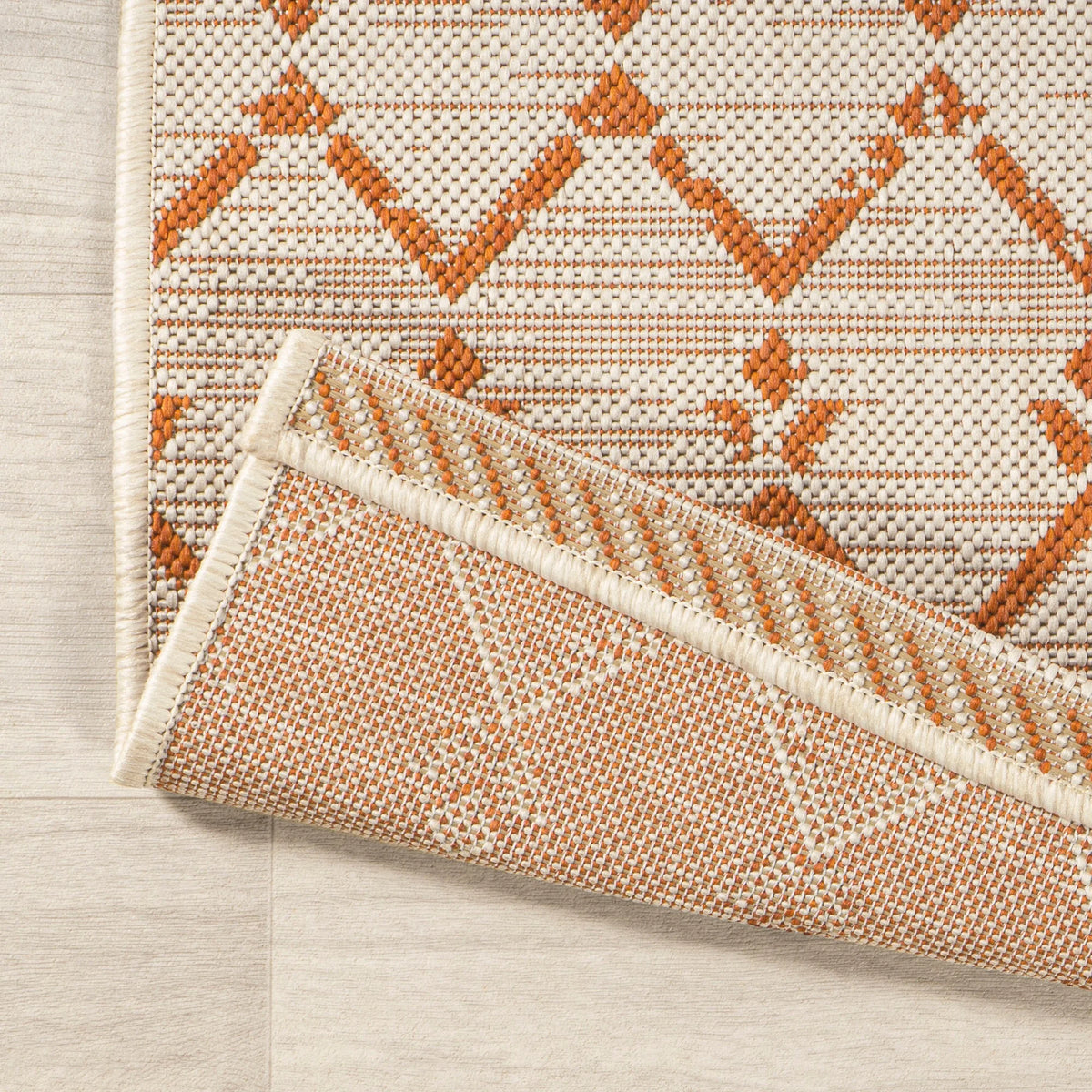 Cream Orange 4 ft. x 6 ft. Indoor Outdoor Area Rug F350398