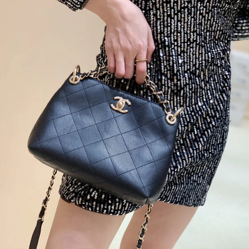 Grained Calfskin Small Hobo Bag P22974