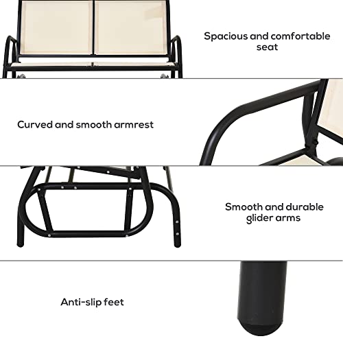 2-Person Outdoor Glider Bench Black R9117