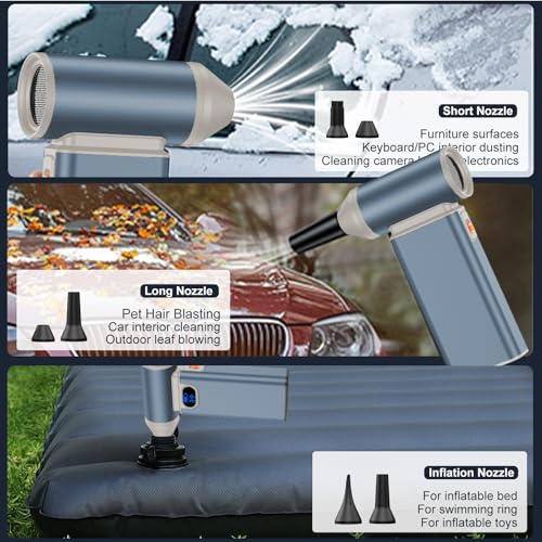 Black Rechargeable Electric Air Duster with Digital Display G7273