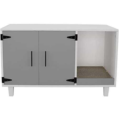 Wood Pet Crate Cat Washroom Litter Box Enclosure R652