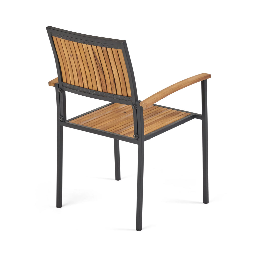 4 Seater Acacia Wood Circular Dining Set N982