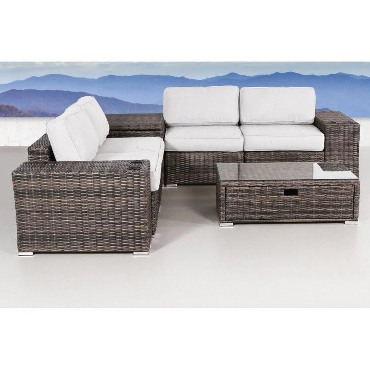 Espresso 8-Piece Sectional Set with Cushions O323