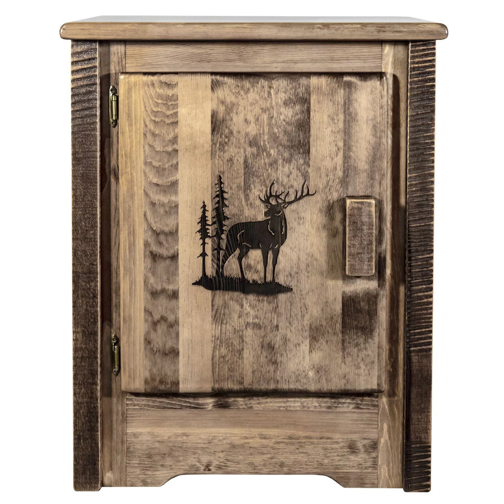 Accent Cabinet with Laser Engraved Elk Design P656