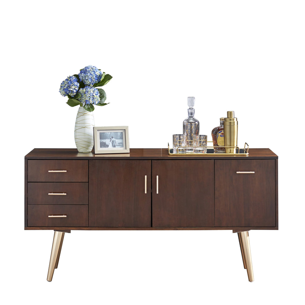 56” Wide Walnut Finish Sideboard Buffet E743404