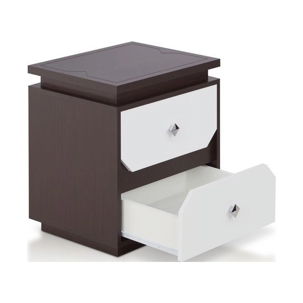 Contemporary Wood 2-Drawer End Table in Walnut U30066