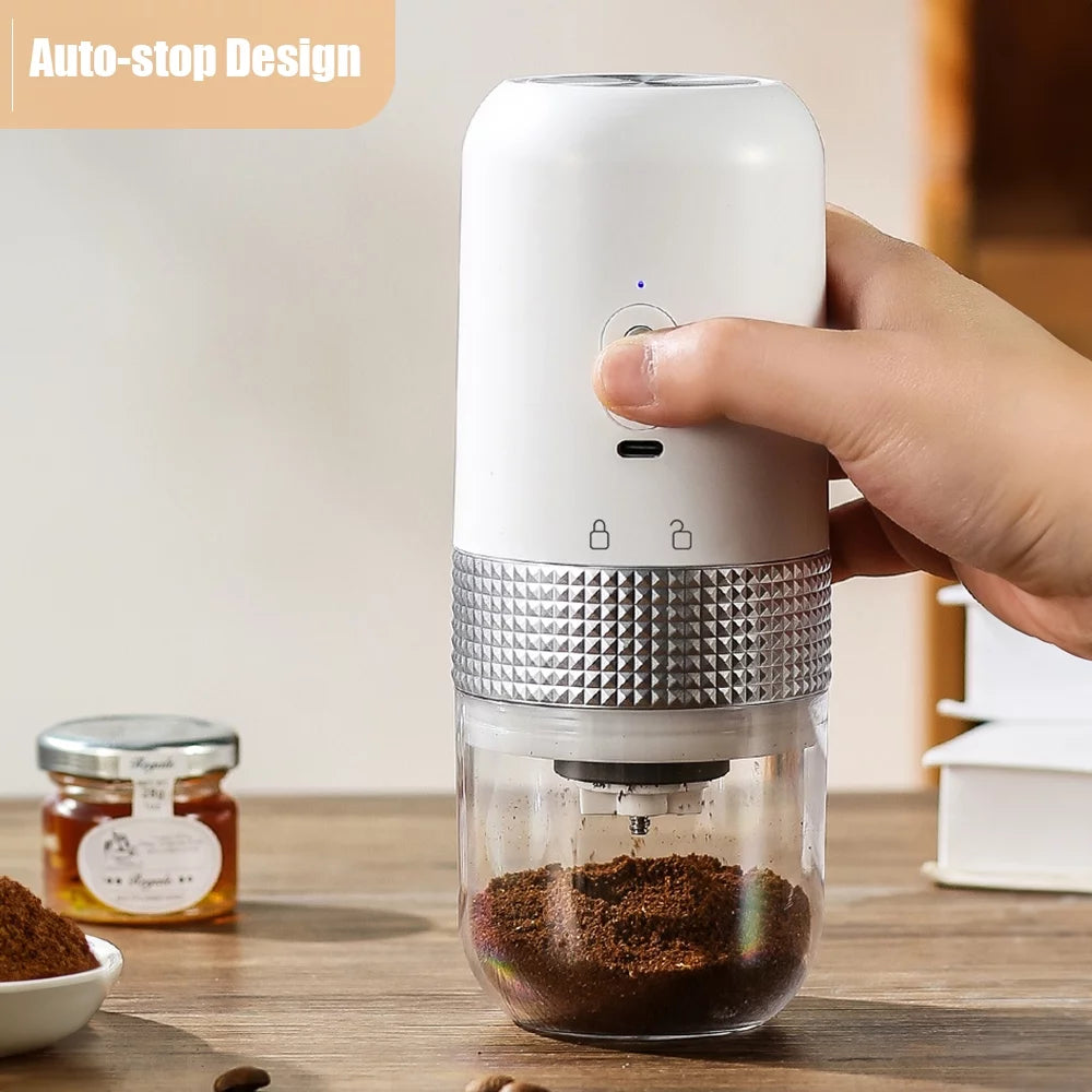 Portable Electric Burr Coffee Grinder 13W 200ml USB Rechargeable Adjustable Cordless N576