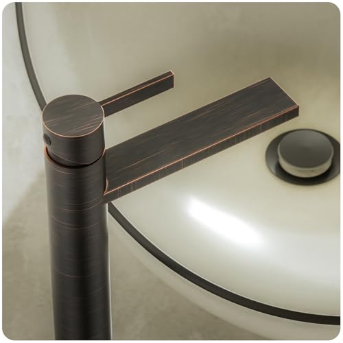 Brushed Gold Single Hole Tall Bathroom Faucet with Pop Up Drain A479794