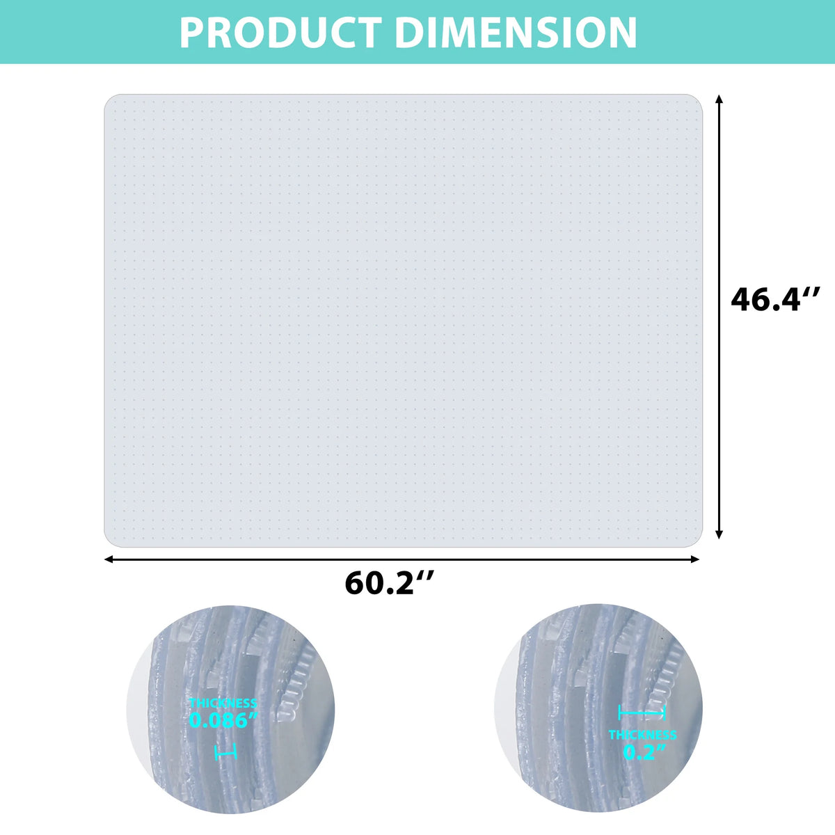 Clear PVC Office Chair Mat with Cleats B183465