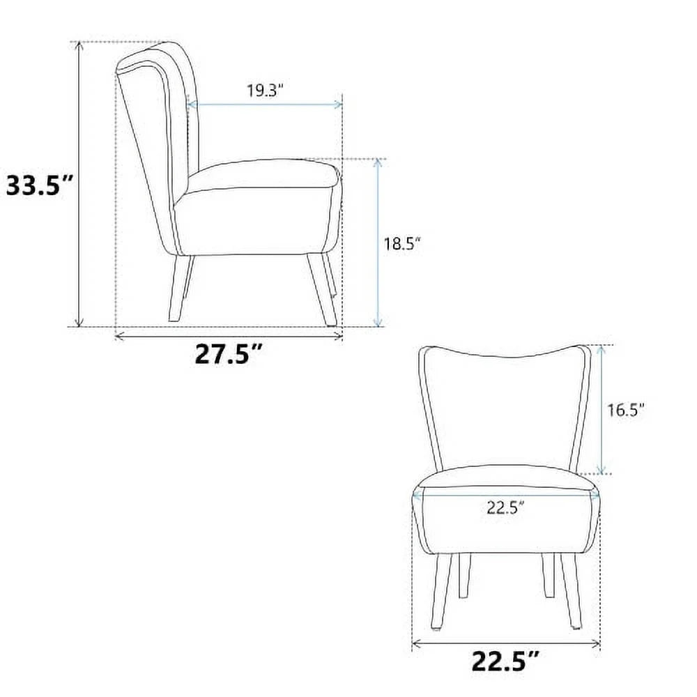 Gray Boucle Upholstered Armless Accent Chair J35592