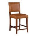 24" Faux Leather & Wood Counter Stool Q90095