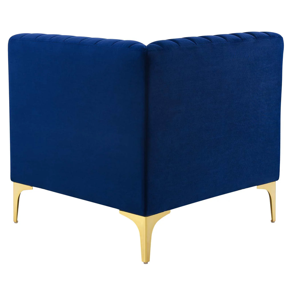 Navy Channel Tufted Performance Velvet Loveseat K59210