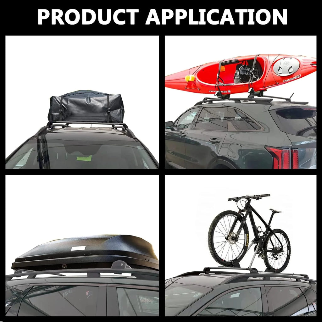 Roof Rack Crossbars for Raised Side Rails Silver O292817