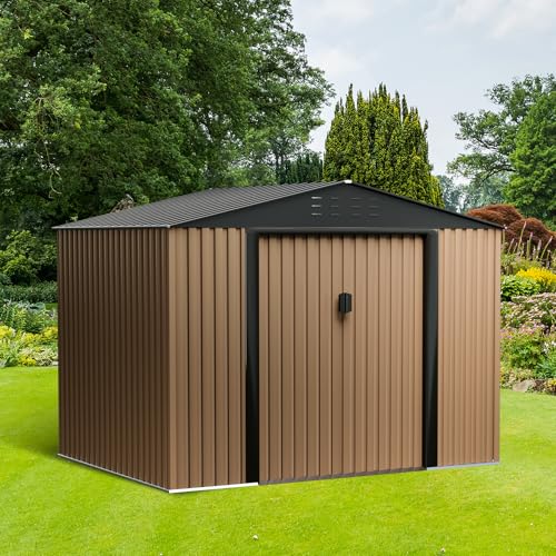 8 x 6 FT Metal Outdoor Storage Shed with Lock J804791