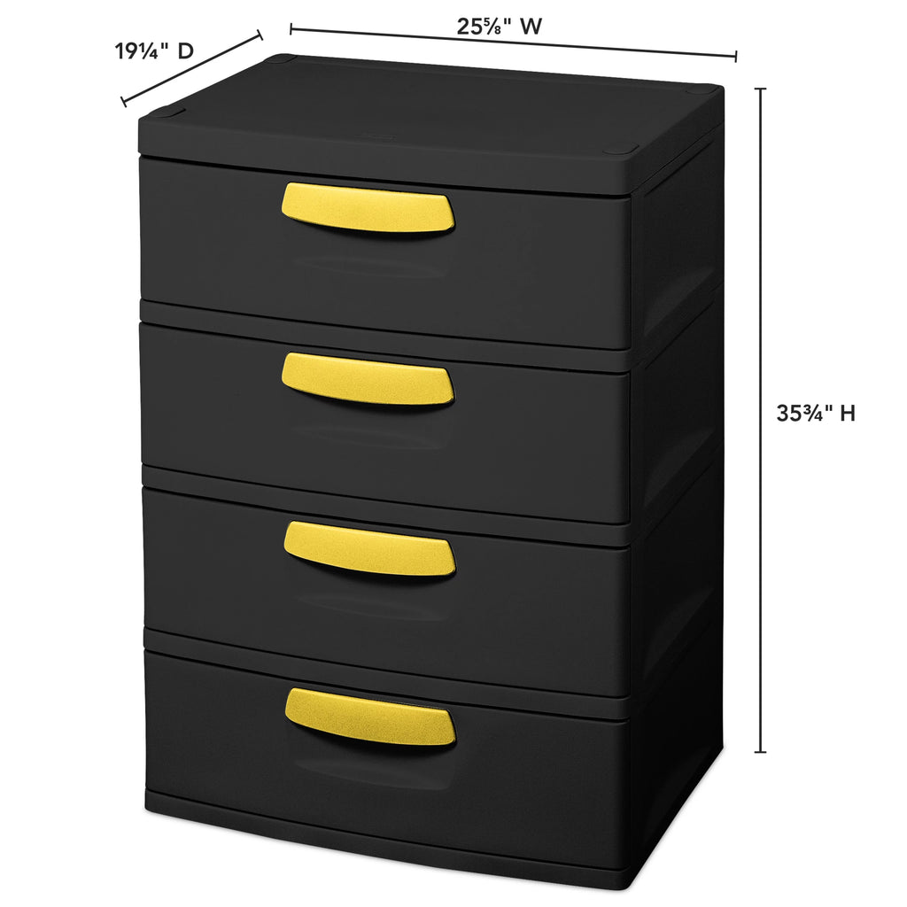 4 Drawer Unit Black O427438