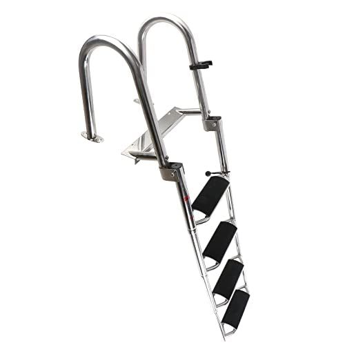Telescoping Boat Ladder with Hand Railings and Extra Wide Steps Y9588