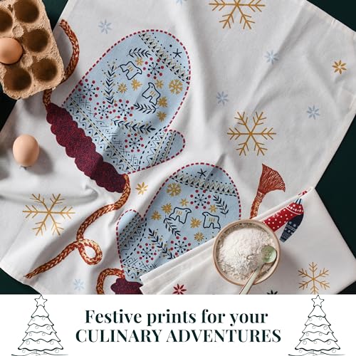 Christmas Tea Towels Set of 3 Cotton Dishcloths E4250