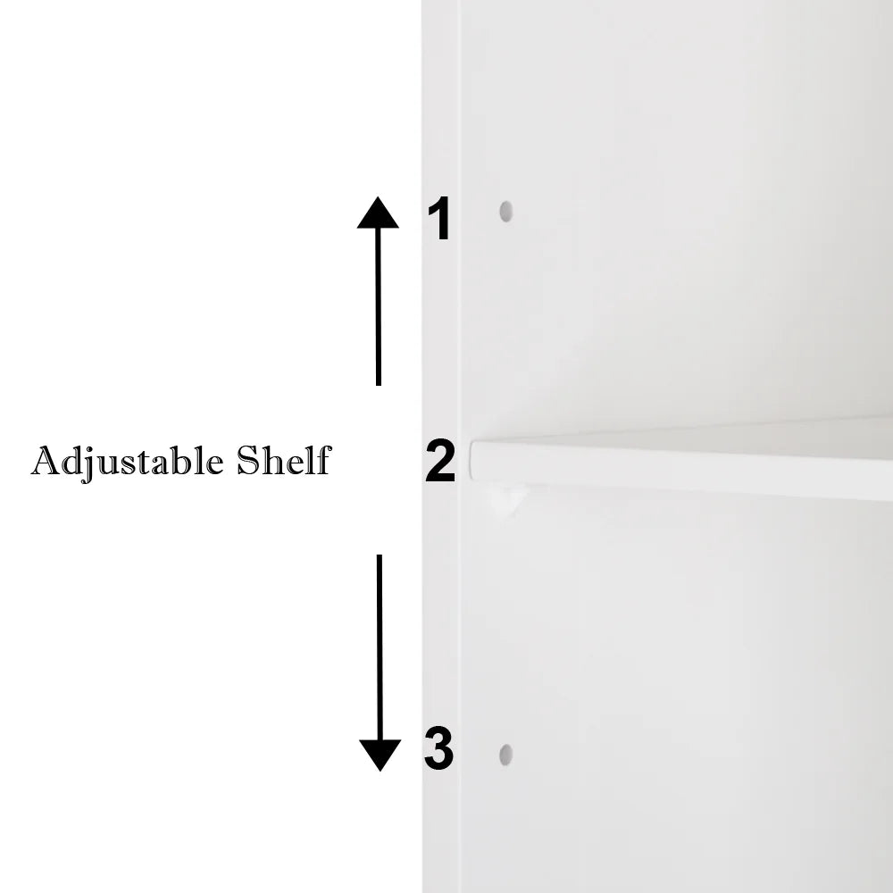 5-Shelf White Bathroom Storage Cabinet W86686