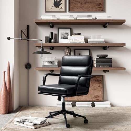 Faux Leather Office Chair with Wheels J787