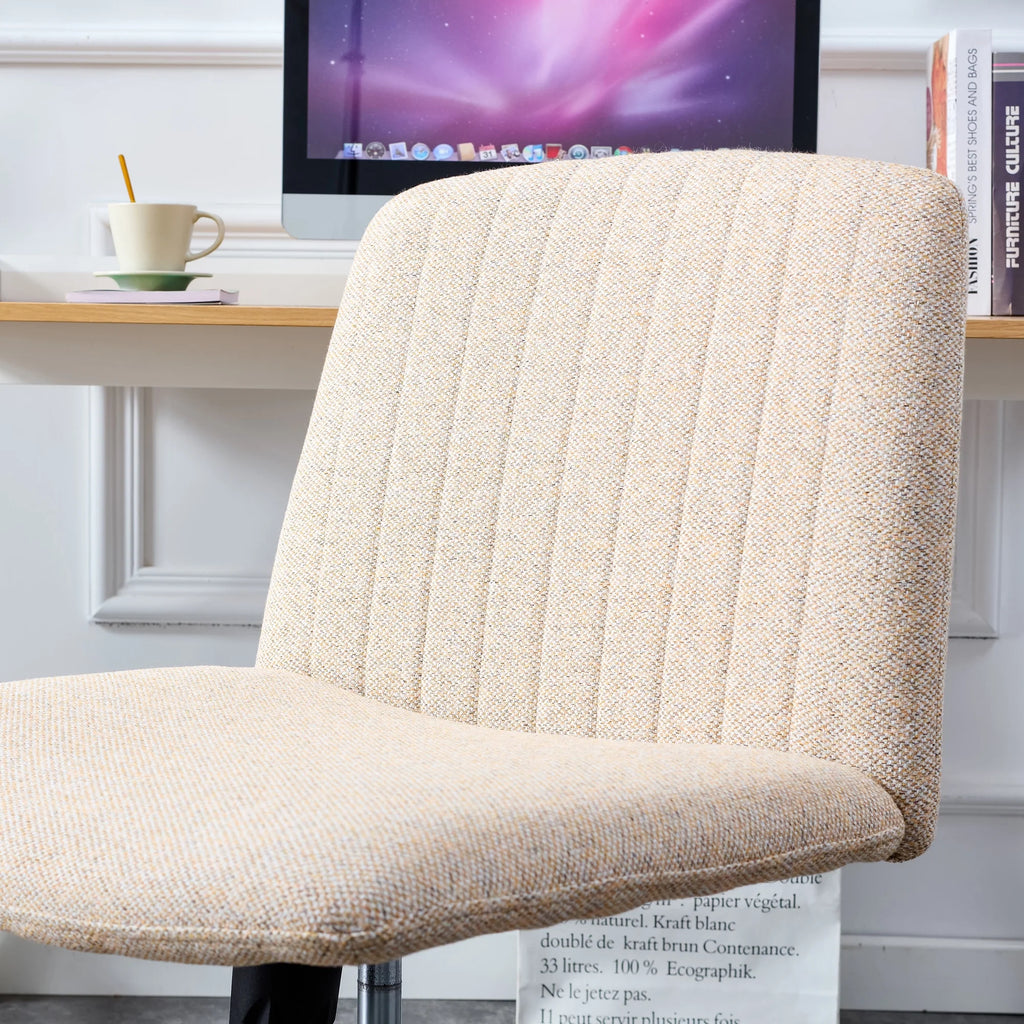 Adjustable Swivel Home Office Computer Chair with Cushion & Black Foot I86743