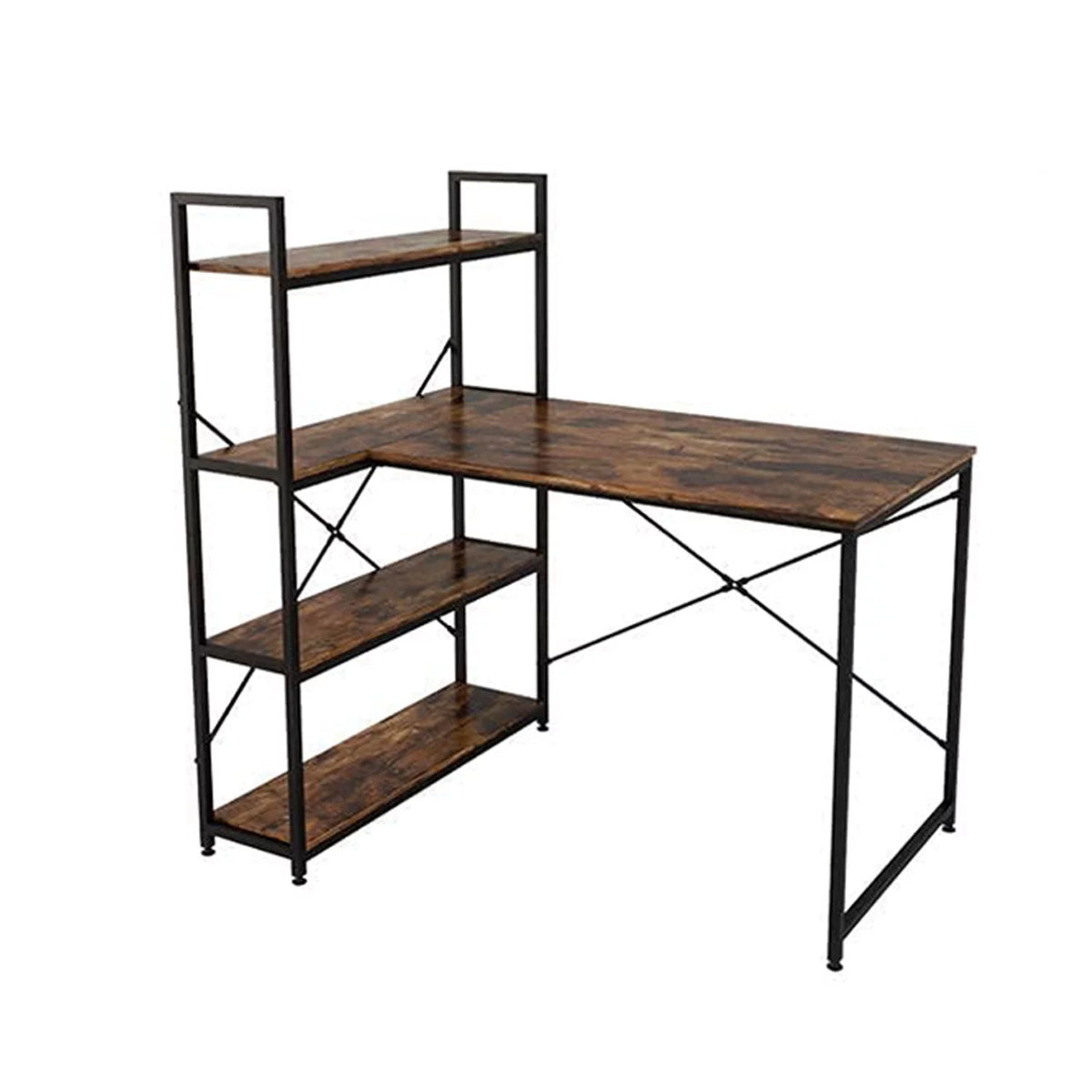 L Shaped Computer Desk with Shelves W108812