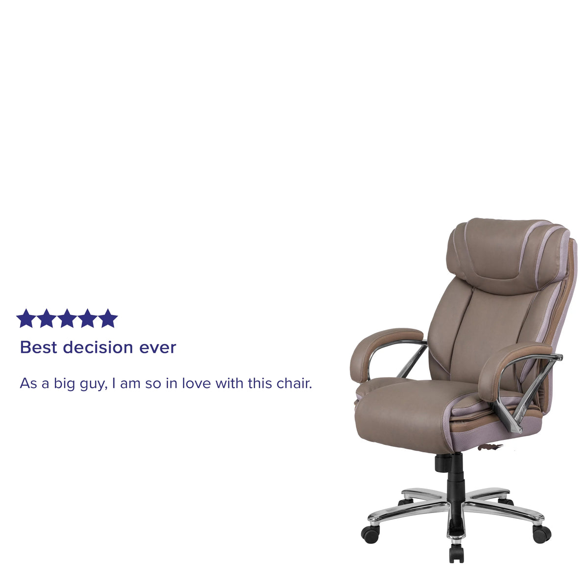Taupe Ergonomic Office Chair with Extra Wide Seat X17377