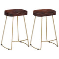 2 pcs Solid Mango Wood Bar Stools M386294