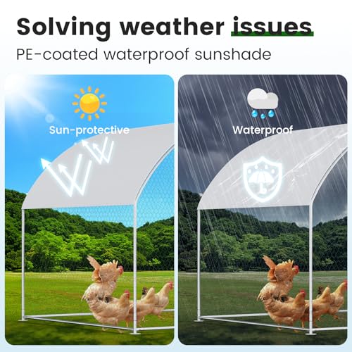 Large Metal Chicken Coop with Waterproof Cover X7309