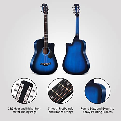 38 in Cutaway Acoustic Guitar Beginner Kit with Gig Bag A2015