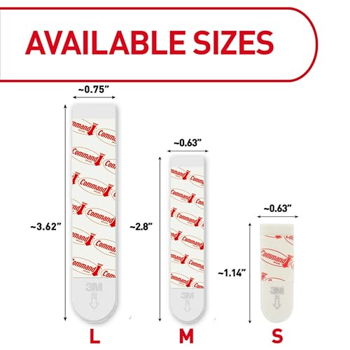 Large Refill Adhesive Strips, Damage Free Hanging, 20 White Strips V6842