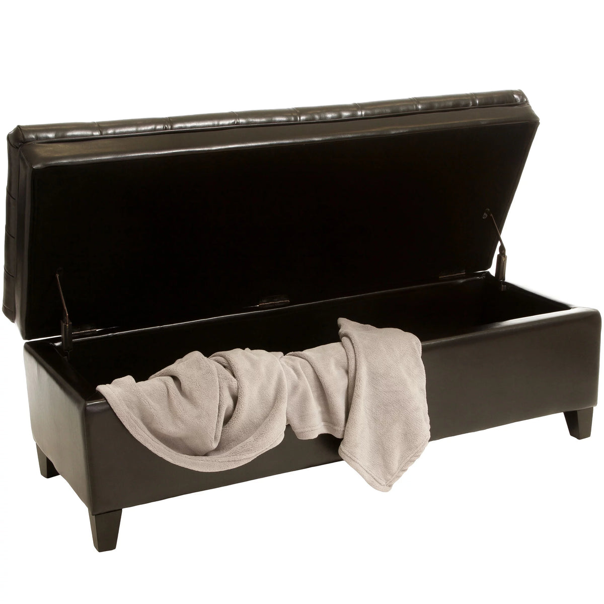 Espresso Bonded Leather Storage Ottoman X86294